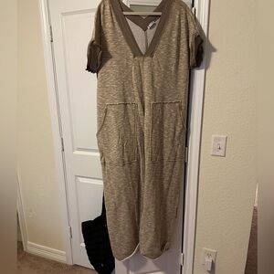 Free People Long Sleeve Dress in Taupe